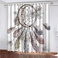 Michance Cortinas De Impresión De Plumas 3D Cortinas Opacas De Interior Adecuado para Cortinas De Balcón- Dormitorio Y…